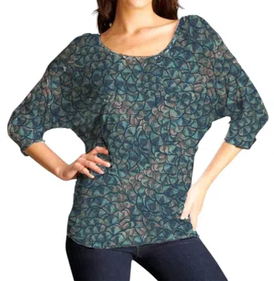 Tart Collections Bette Top In Peacock Feather Print In Multi