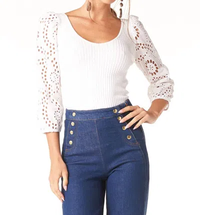 Tart Collections Calliope Top In White Eyelet In Multi