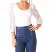 Tart Collections Calliope Top In White Eyelet In Multi