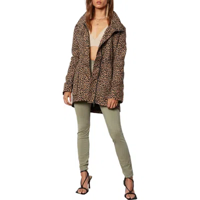 Tart Collections Cory Womens Lightweight Midi Long Coat In Animal Print
