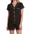Tart Collections Dixie Pajama Top And Short Set In Black In Black