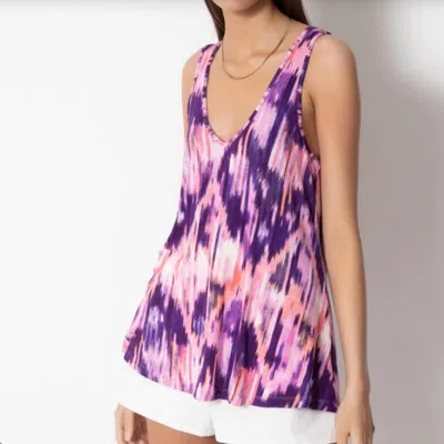 Tart Collections Eve Top In Diamond Ikat In Purple