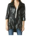 TART COLLECTIONS FAUX LEATHER ANORACK IN BLACK