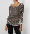 Tart Collections Geniveve Top In Parquet Red In Multi