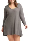 Tart Collections Gina Plus Dress In Charcoal In Pink