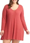 Tart Collections Gina Plus Dress In Cranberry In Pink