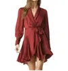 Tart Collections Glenna Poly Silk Dress In Cabernet In Red