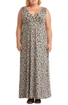 Tart Collections Grecia Maxi Dress In Ink Leopard On Heather Grey In Multi