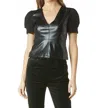 Tart Collections Harper Vegan Leather Top In Black In Black