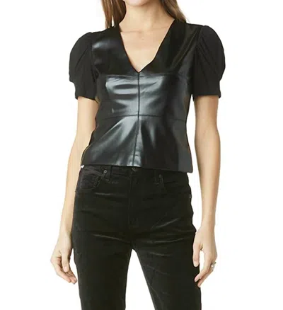 Tart Collections Harper Vegan Leather Top In Black