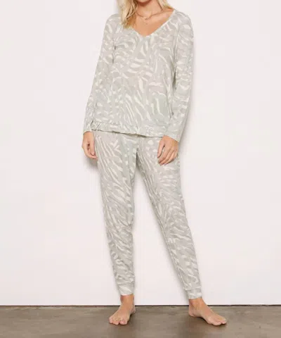Tart Collections Jade Long Sleeve Jogger Set In Camo Zebra In Multi