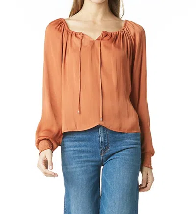 Tart Collections Karleen Satin Top In Baked Clay In Brown