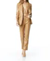TART COLLECTIONS KIA FAUX LEATHER BLAZER IN SOFT BROWN