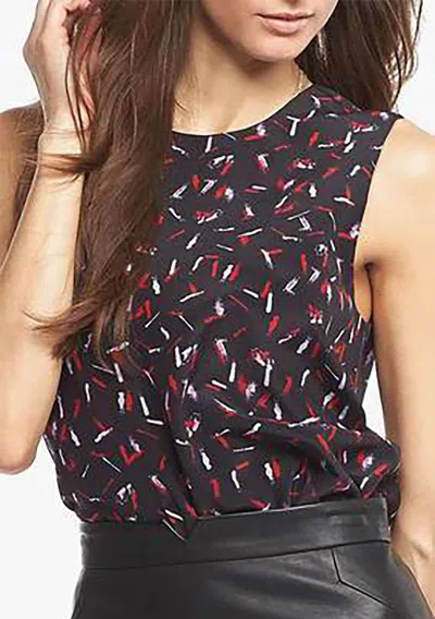 Tart Collections Louise Top In Chalk Marks In Black