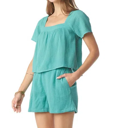 Tart Collections Macia Top In Agate Green In Blue