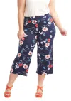 Tart Collections Madison Plus Crop Pants In Watercolor Floral In Multi