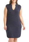 Tart Collections Mellie Dress In Navy W/ White Stripes In Multi