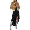 Tart Collections Meryl Womens Reversible Cropped Faux Fur Coat In Brown