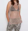Tart Collections Metallic Tunic In Rose Gold Chain Metallic In Pink