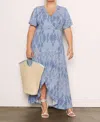Tart Collections Nolan Plus Maxi Dress In Pebble Lattice In Multi