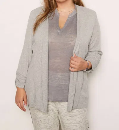 Tart Collections Olga French Terry Plus Blazer In Heather Grey