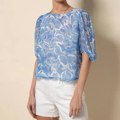 Tart Collections Paige Blouse In Floral Wash In Blue