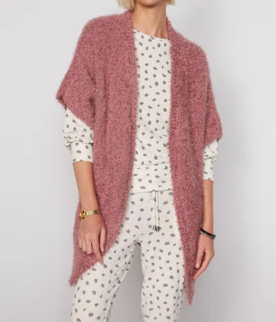 Tart Collections Sara Fuzzy Cardigan In Mauve In Pink