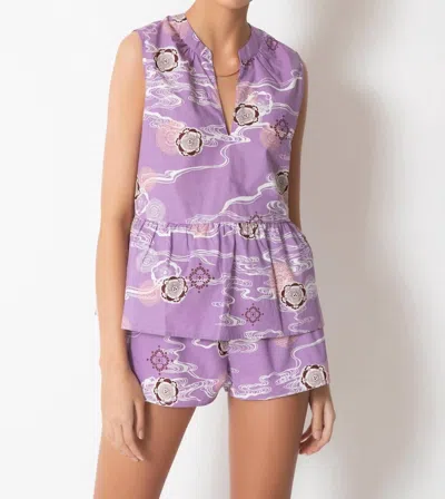 Tart Collections Saraphina Sleeveless Blouse In Flower Ripples In Purple