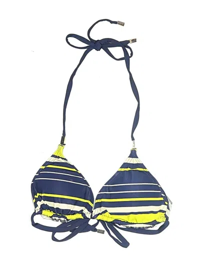 Pre-owned Tart Collections Swimsuit Top Blue Stripes Pattern Swimwear