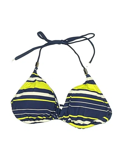 Pre-owned Tart Collections Swimsuit Top Blue Stripes Pattern Swimwear