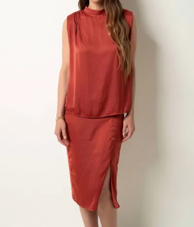 Tart Collections Tierney Poly Silk Top In Chili Oil In Multi