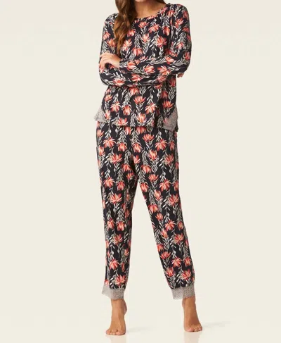 Tart Collections Vivi Pant Lounge Set In Desert Floral In Black