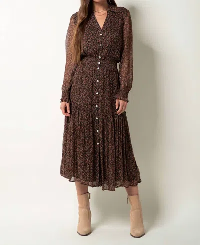 Tart Collections Vivianna Midi Dress In Allover Diamond In Brown