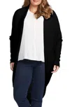 Tart Darla Linen Blend Open Cardigan In Black