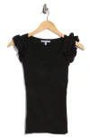 Tart Decla Ruffle Sleeve Knit Top In Black