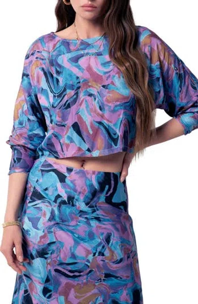Tart Ditza Top In Marbled Painting