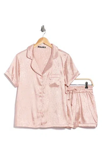 Tart Dixie Floral Satin Shorts Pajamas In Pink