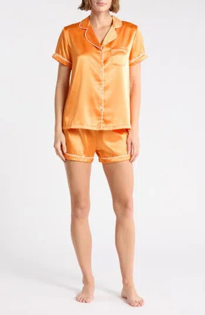 Tart Dixie Satin Shorts Pajamas In Yellow