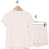 Tart Dixie Short Sleeve Button-up Shirt & Shorts Pajamas In Cowgirl Boots