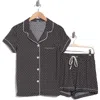 Tart Dixie Short Sleeve Button-up Shirt & Shorts Pajamas In Link Fence