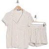 Tart Dixie Short Sleeve Button-up Shirt & Shorts Pajamas In Multi Micro Fruit