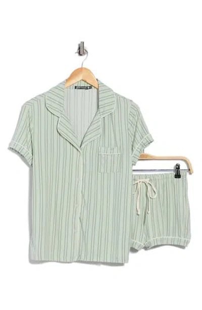 Tart Dixie Stripe Shorts Pajamas In Green