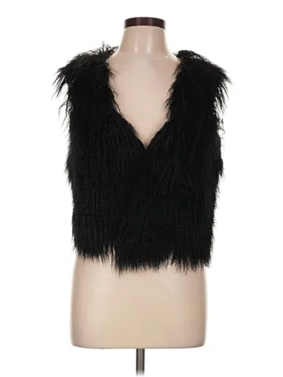 Pre-owned Tart Faux Fur Vest In Black