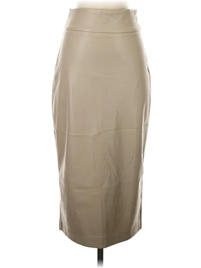 Pre-owned Tart Faux Leather Skirt In Tan