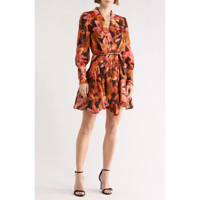 Tart Glenna Long Sleeve Wrap Minidress In Multi