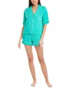 Tart Intimates 2pc Kine Shirt & Short Set In Green