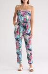 Tart Jackelyn Strapless Jumpsuit In Halftone Tropical