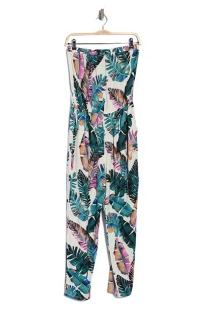 Tart Jackelyn Strapless Jumpsuit In Rainbow Palm