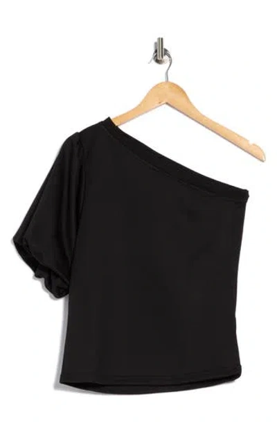 Tart Joylyn One Shoulder Flutter Sleeve Top In Black