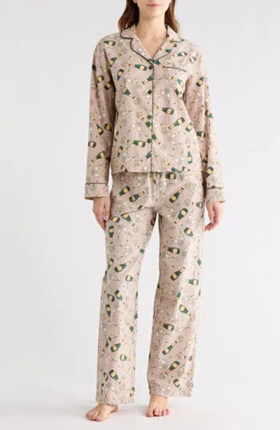 Tart Kalin Champange Print Brushed Jersey Pajamas In Sand